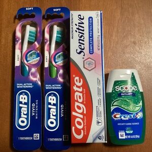 Oral Care Toothbrush and Toothpaste Bundle New/Sealed